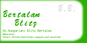 bertalan blitz business card